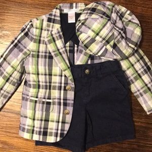 Janie and Jack Coat, Hat & Navy Shorts